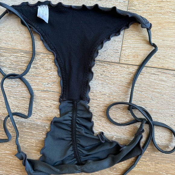 Luli Fama Wavy Ruched Back Tie Side Bikini Bottom - Picture 7 of 8